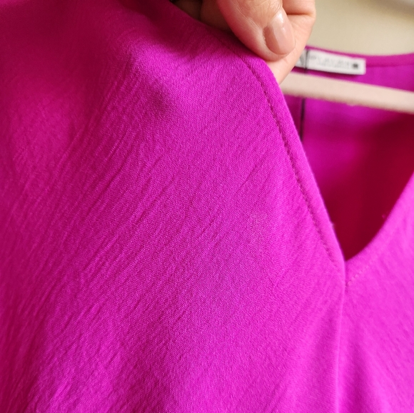 Zara Draped Fushia Midi Dress - Picture 6 of 6